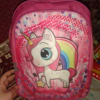 کیف  مدرسه اسب تک شاخ و دختر زیبا