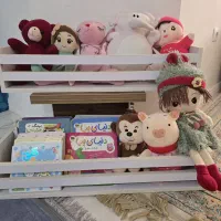 شلف کتاب و عروسک دیواری چوب