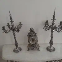 ست کامل آینه شمعدان برنز سفید