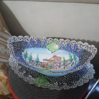 ظرف میوه خوری و آجیل خوری مینا کاری قدیمی