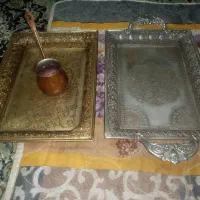سینی نقره ای قدیمی سینی برنجی قدیمی
