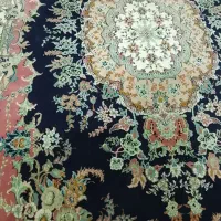 فرش زمرد مشهد  سرمه ای با ترکیب رنگ زیبا|فرش|خرم‌آباد, |دیوار