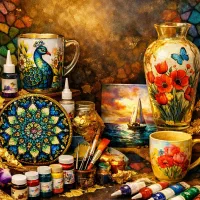 آموزش پیشرفته نقاشی ویترای روی شیشه