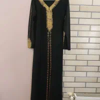 مانتو عبا کرپ مشکی درجه یک به همراه حریر