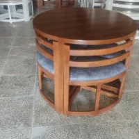 میز نهارخوری کمجا چوبی