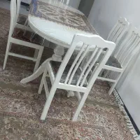میز نهار خوری ۶ نفره چوب اصل باهنر