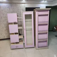 سرویس کمد و ویترین اتاق کودک و دفتری ۳ تکه MDF
