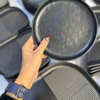 بشقاب گرد مشکی ملامین مخصوص کافه و مصرف خانگی