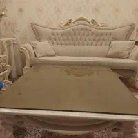 مبل استیل چوب راش ۹ نفره با میز ناهار خوری