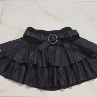 دامن چرم مشکی حد نو