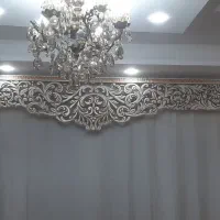 کتیبه پرده سفید طلایی در حد نو