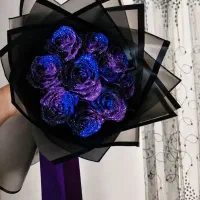 دسته گل و باکس روبانی