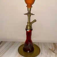 قلیان برنجی با سینی برنجی