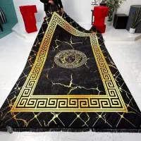 فرشینه ورساچ مشکی طلایی سنگی