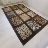 فرش مرجان ضخیم کرم قهوه ای ترک