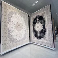 فرش فرشتگان طرح پتینه کرم طوسی 1200شانه