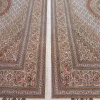 فرش ۴۰ رج کرم ۱۲ متر جفت پرده نو
