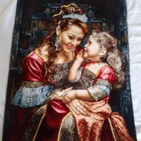 تابلو فرش مادر دختری