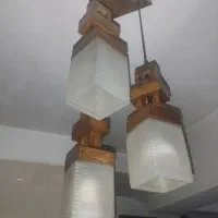 لوستر چوبی سه شاخه