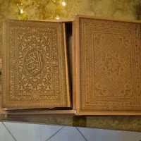 قرآن چرمی طلاکوب عطری و قرآن عتیقه وتصویرامام حسین