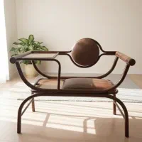 میز تلفن فلزی  روکش چرم