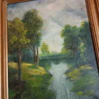 تابلو نقاشی طبیعت رنگ روغن.