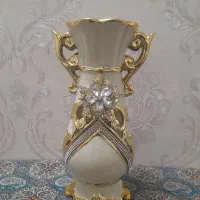 گلدون چینی لب طلایی