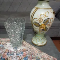 2عدد گلدان چینی و کریستال