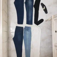 ۵تا شلوار جین باهم ۳۰۰ . شومیز نو. کاپشن