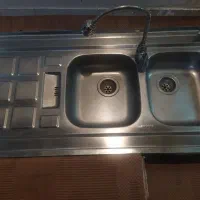 سینک ظرفشویی دوقلو بهمراه شیرآلات و اتصالات