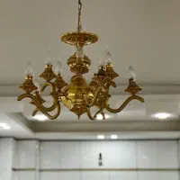 یک عدد لوستر برنجی آبکاری طلا رنگ ثابت