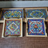 سینی سنتی چوب و کاشی