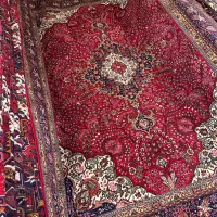 ۹متری دستبافت تبریز ریزنقش رنگ لاکی