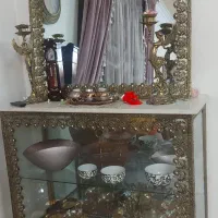اینه شمعدان ویترینی برنج