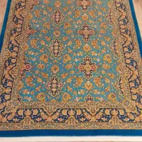 فرش دستبافت قم کرک و گل ابریشم