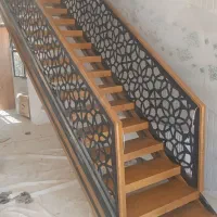 کف پله چوبی   پله گرد
