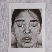 طراحی چهره سیاه قلم