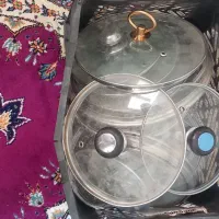 درب قابلمه تفلون پیرکس شیشه ای،استیل
