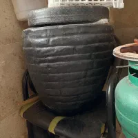 گلدان سفالی قطر ۳۷ با زیره و خاک و لیکا