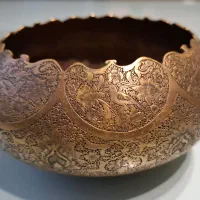 ظرف برنجی قاجاری پر ازقلم