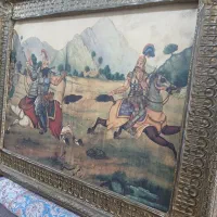 تابلو رزم رستم اسفندیار  چرم