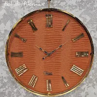 ساعت دیواری فلزی چرمی مدرن سایز۸۰ کد۲۴۵