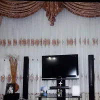 پرده ترک کتان به طول ۹متربدون چین