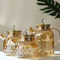 قوری پیرکس شامپاینی شعله مستقیم درب الماس دار