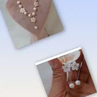 اکسسوری با مروارید پرورشی ونقره ۹۲۵عیار