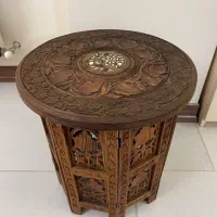 میز عسلی منبت کاری چوبی قدیمی