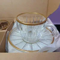ست فنجون چای خوری ۶نفره لبه طلایی