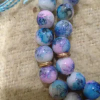 تسبیح کهربا سنگ کبود ورگه دار کمیاب