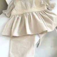 شومیز شلوار لینن دخترانه نو