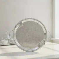 سینی استیل تایلندی طرح گل لیلیوم